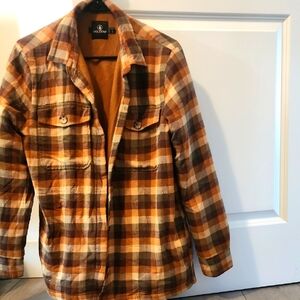 Volcom Womens Plaid Jacket - Brown and Orange